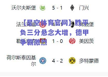 胜平负三分悬念大增，德甲争霸激烈
